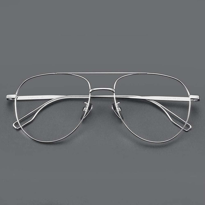 Fashion Anti Blue Ray Glasses Titanium Double Beam Frame Prescription Glasses Unisex