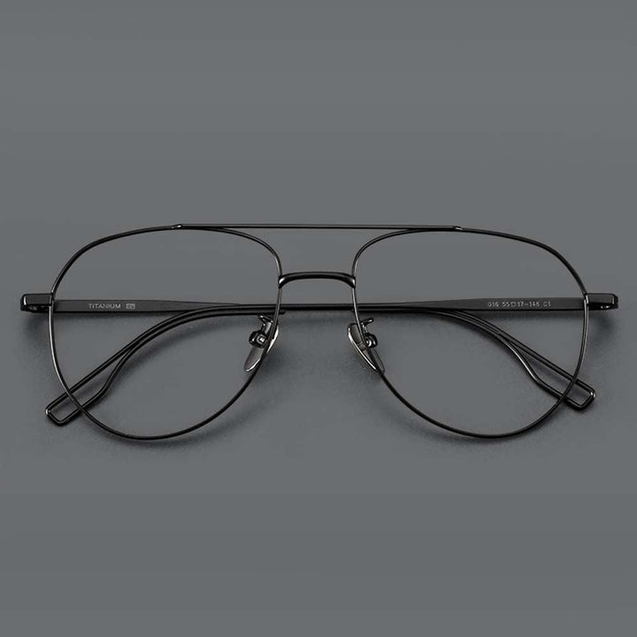 Fashion Anti Blue Ray Glasses Titanium Double Beam Frame Prescription Glasses Unisex