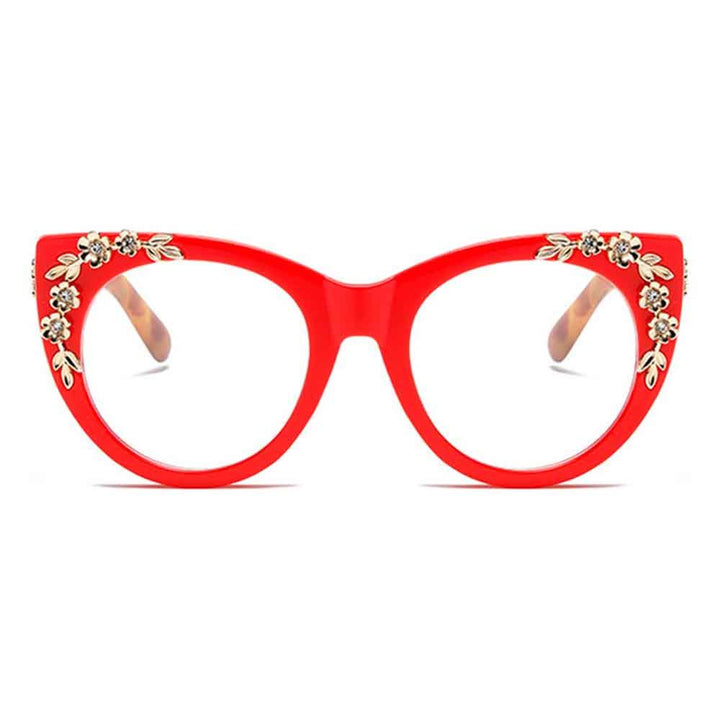 Fashion Anti Blue Ray Glasses For Women Prescription Glasses Cat Eye Frame Red