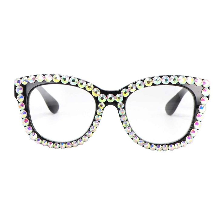 FUPRECIOUS Cute Stylish Womens Reading Glasses Oversized Rhinestone Computer Blue Light Blocking Readers Glasses