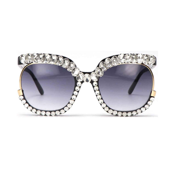 Oversized Round Sunglasses For Women Men Bling Rhinestone Stylish uv400 Sunglasses