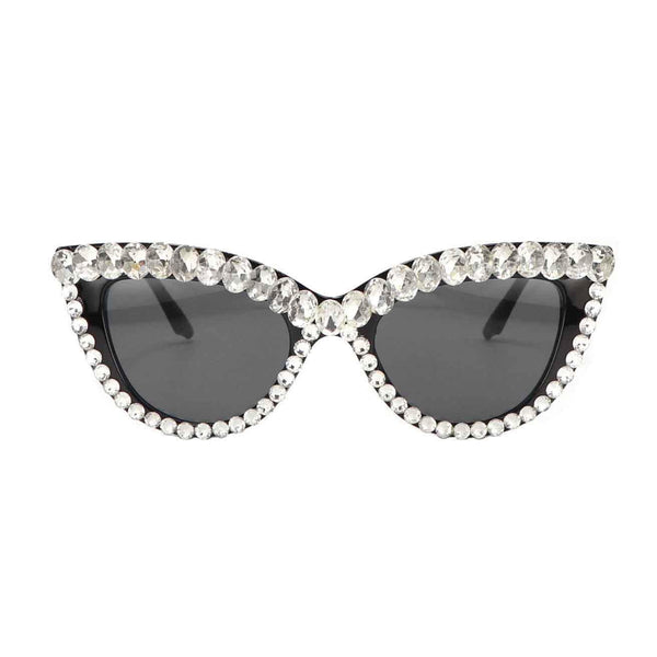 Bling Rhinestone Sunglasses cat eye for Women Unique Sparkling Party Sunglasses