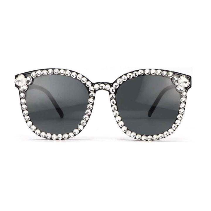 Round sunglasses For Women Men Fashion Rhinestone Vintage Festival Circle Plastic Frame