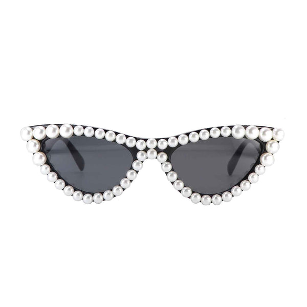 Pearl Cat Eye Sunglasses Womens Cute Fashion Trendy Eyewear